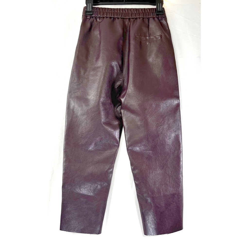NWT Fashion Clothes & Accessories Faux Leather Cropped Pant Womens S High Waist - Picture 4 of 7